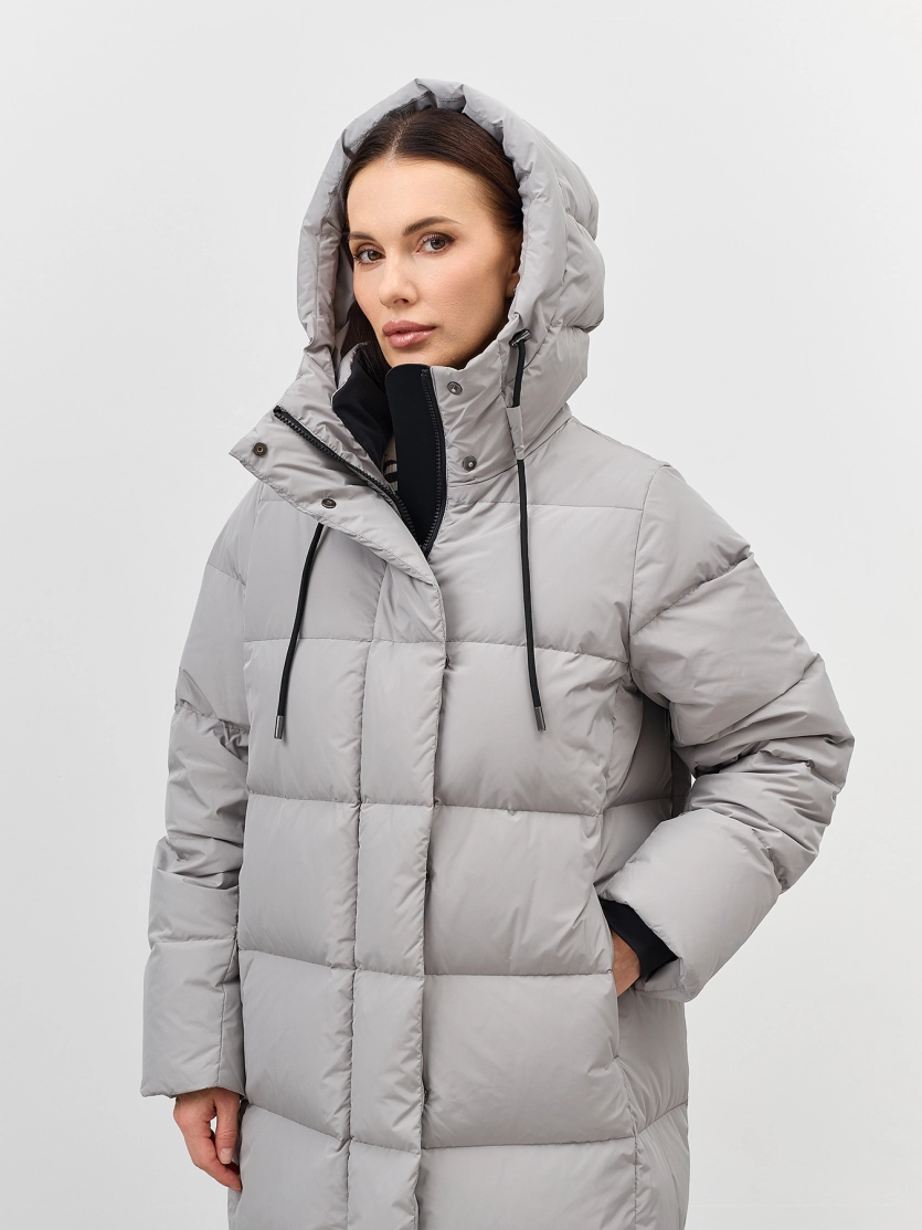 Длинный пуховик на натуральном утеплителе