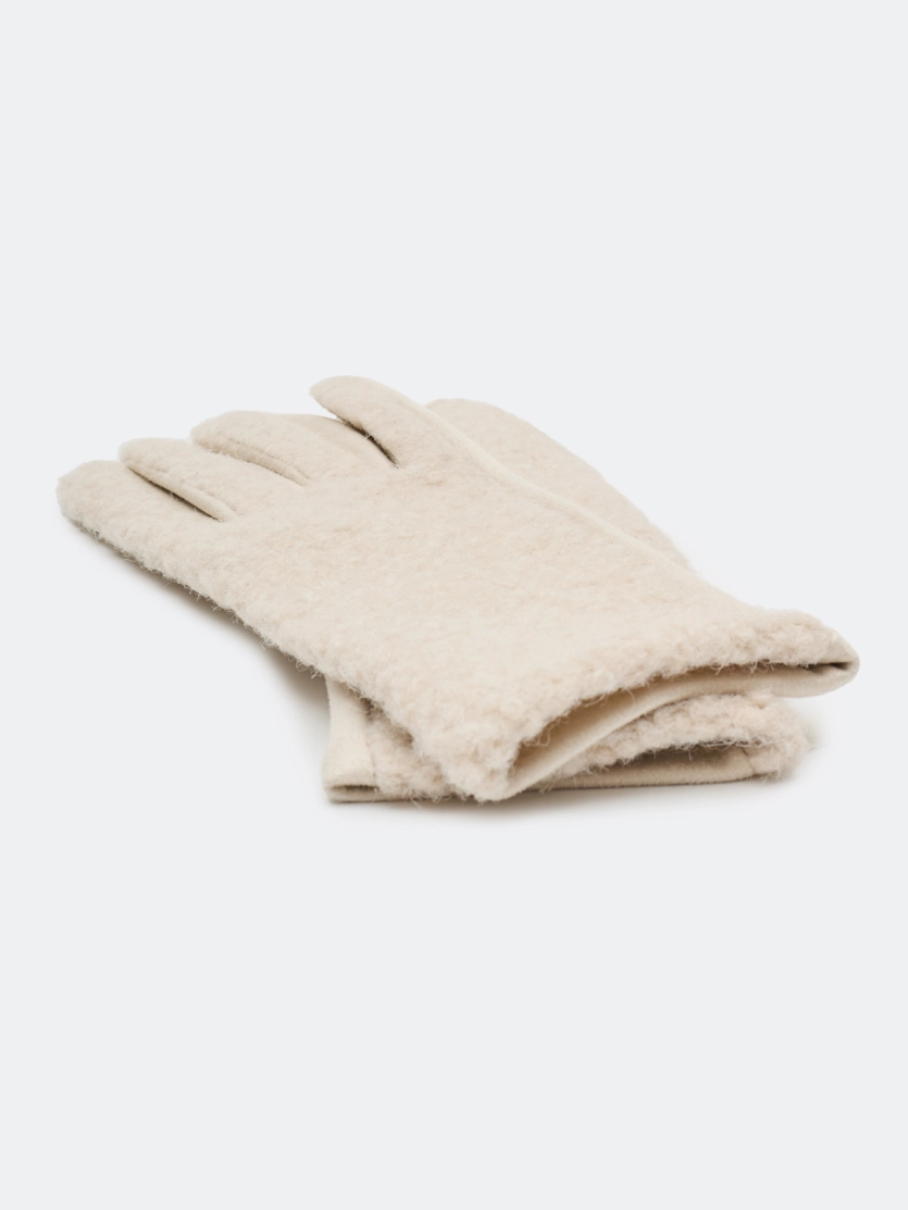 Комбинированные перчатки с искусственным мехом