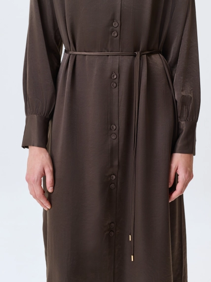 Сатиновое платье-рубашка из 100% вискозы