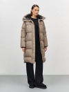 Oversize пуховик из нейлона с крэш эффектом
