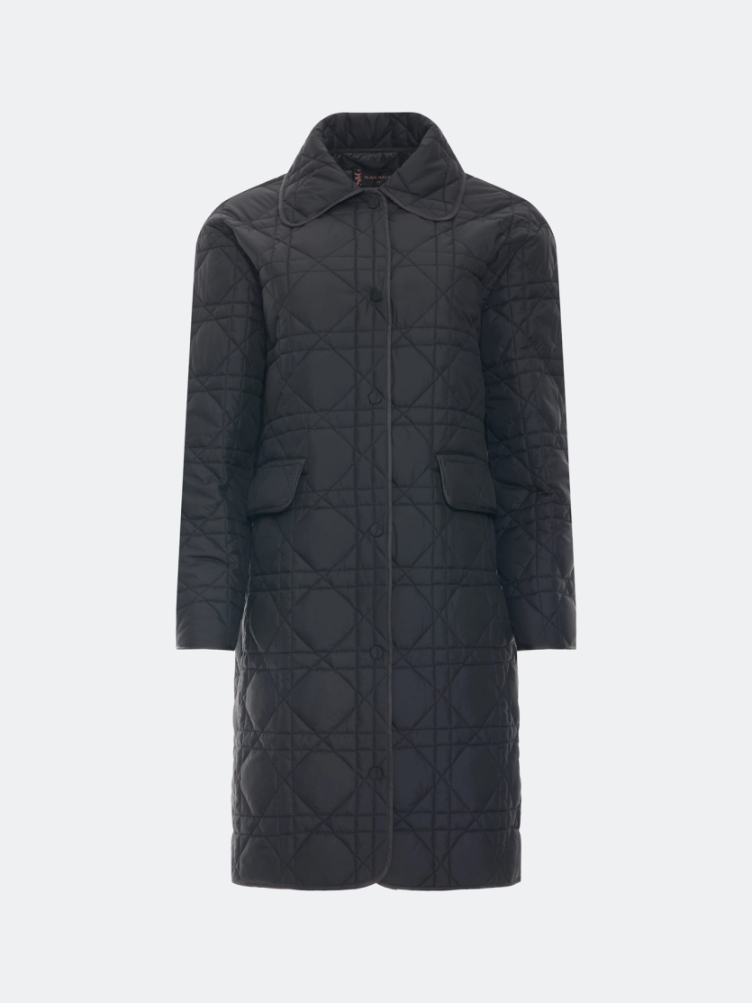 Укороченное стеганое пальто