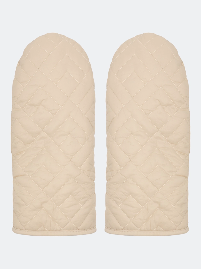 Утепленные варежки с ромбовидной стежкой