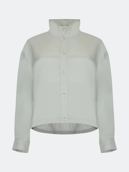 Жакет из тенселя с высоким воротником