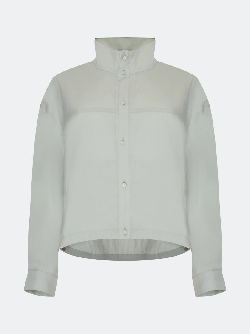 Жакет из тенселя с высоким воротником