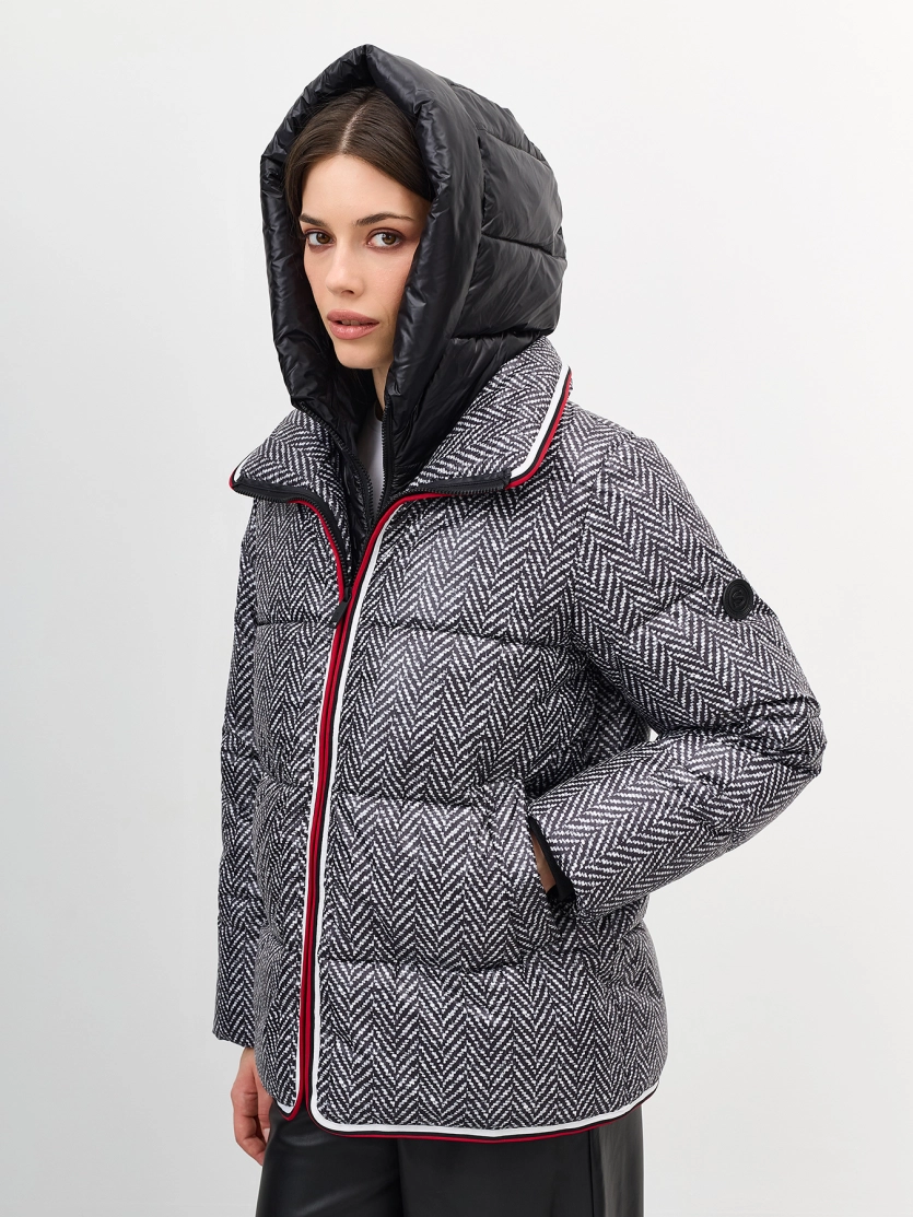 Комбинированная  куртка с принтом