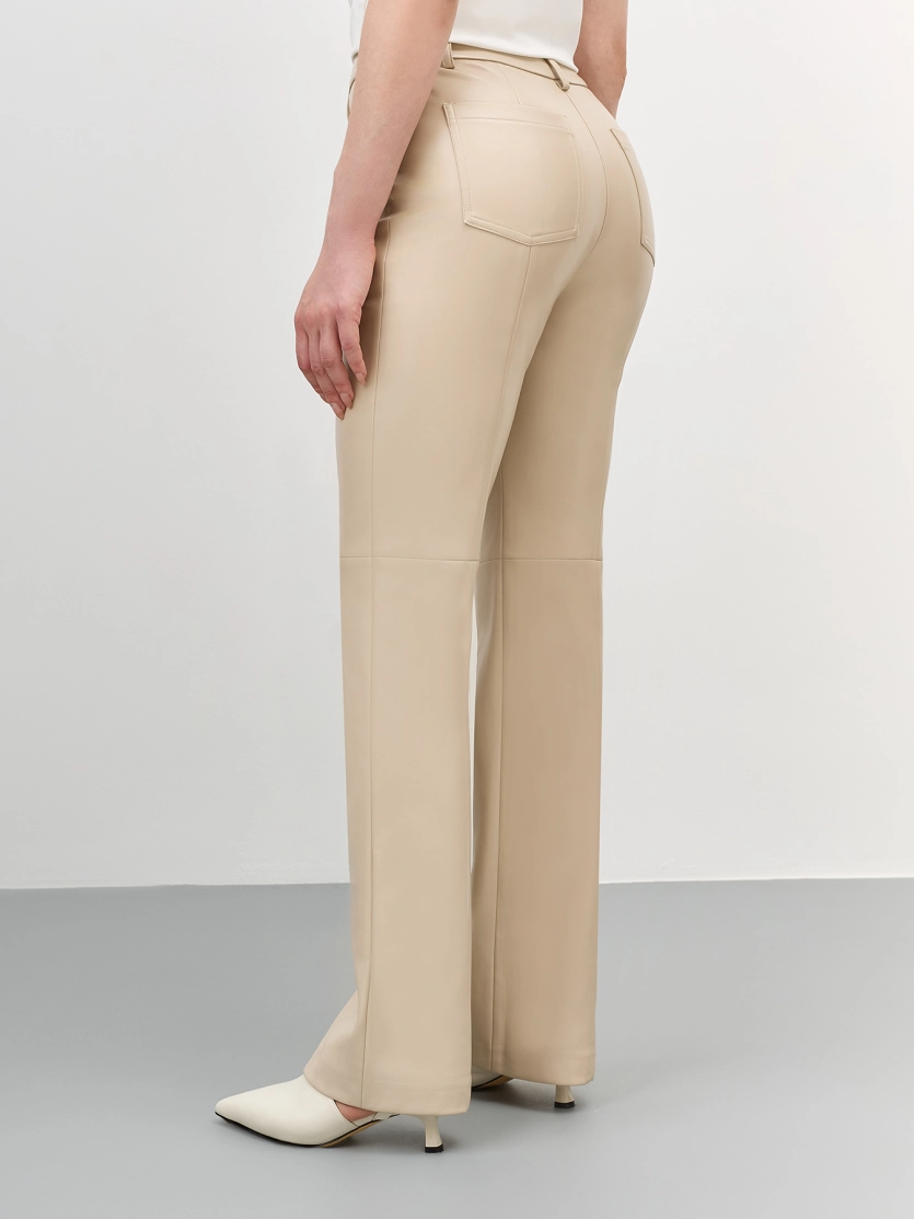 Прямые брюки из экокожи