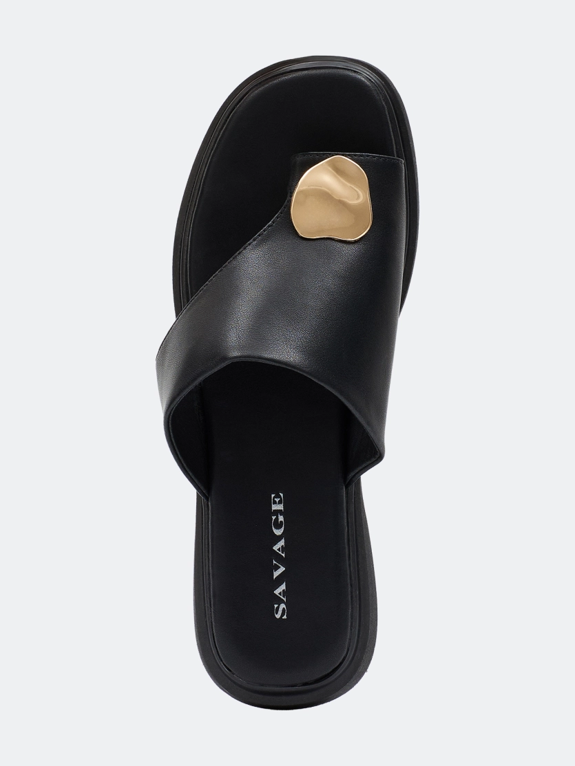 Кожаные сабо на высокой подошве