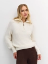 Свитер с отложным воротником на молнии
