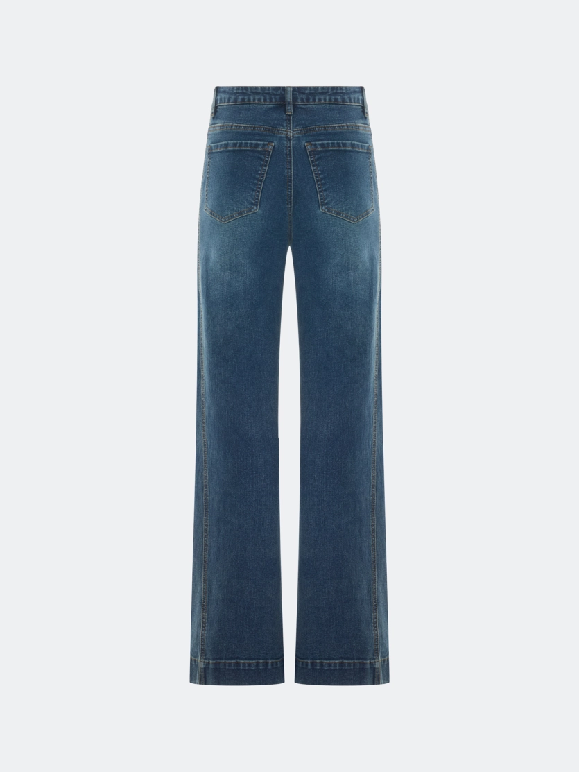 Широкие джинсы с рельефами