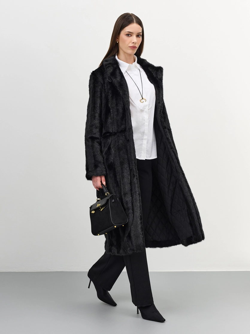 Шуба из искуственного меха норки