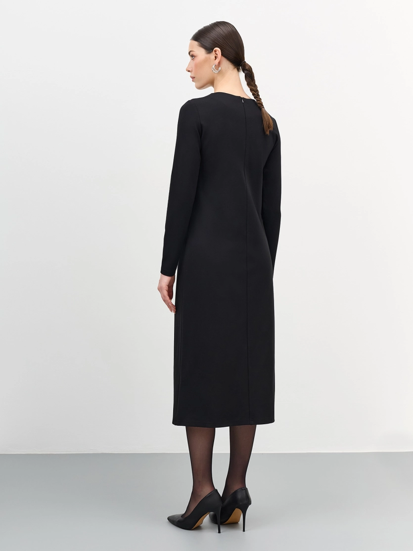 Элегантное платье-миди с разрезом