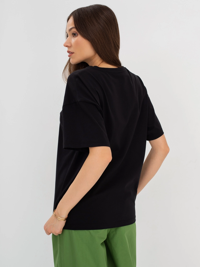 Футболка oversize с  минималистичным текстовым принтом