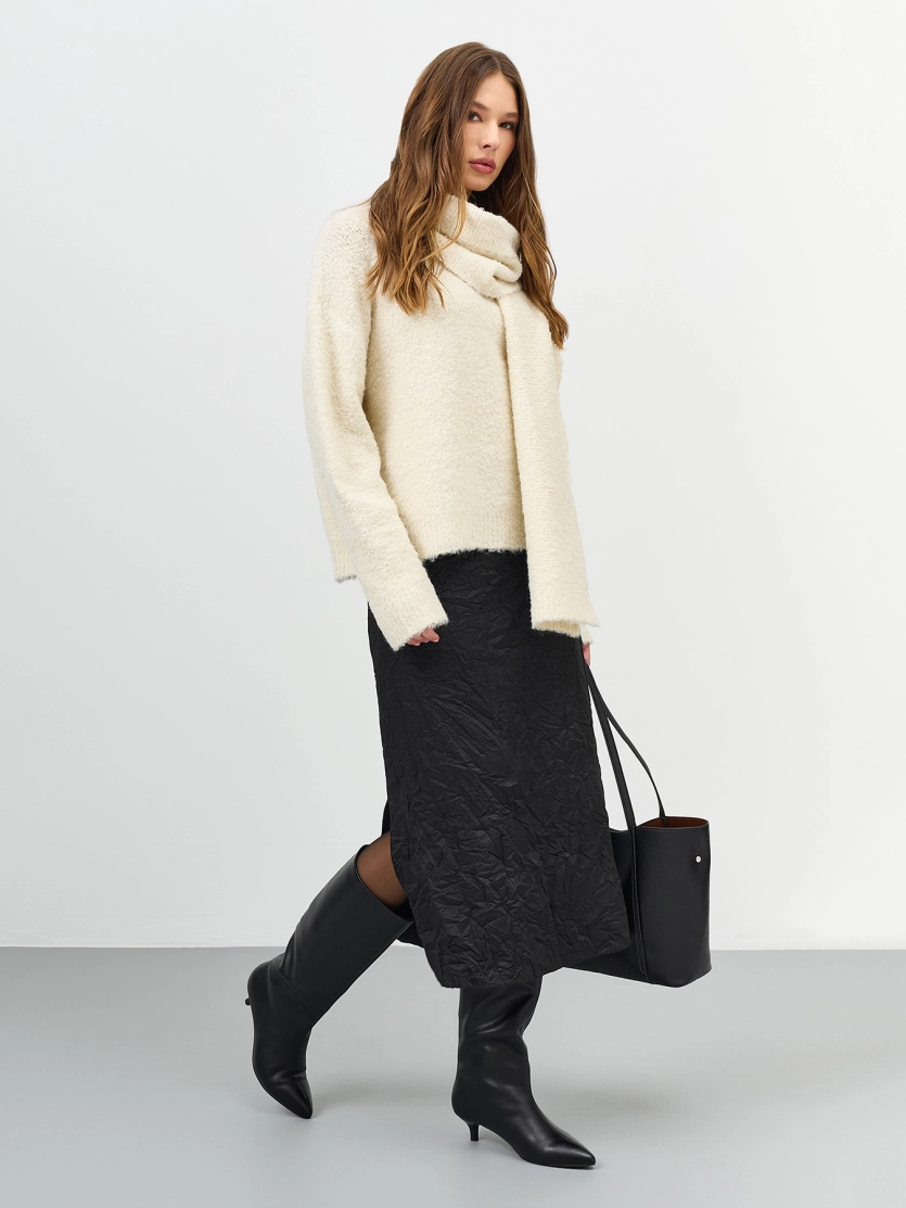 Юбка из ткани с крэш эффектом