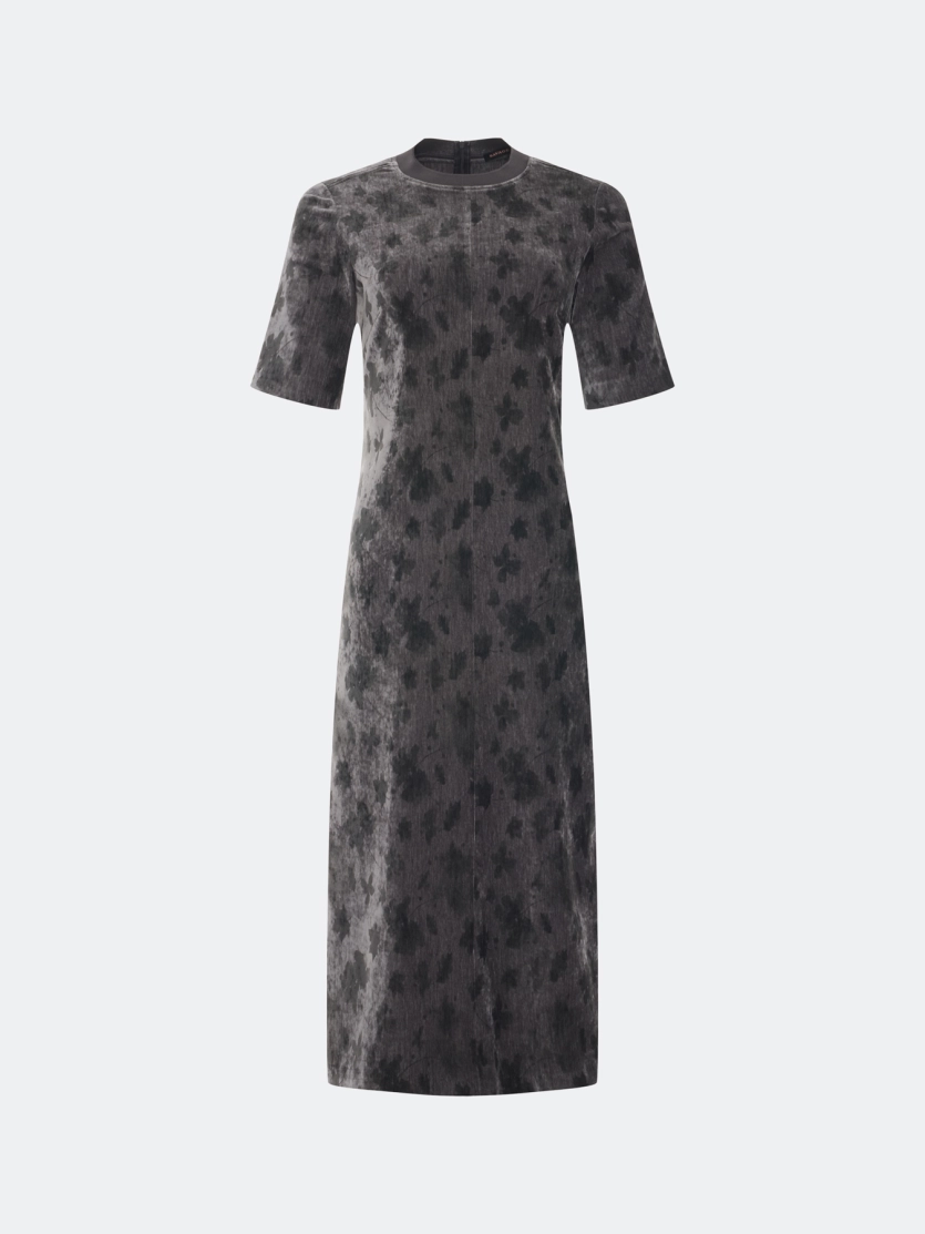 Велюровое платье с принтом