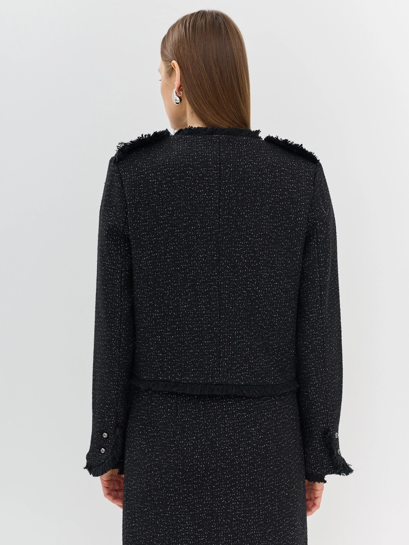 Укороченный жакет из твида