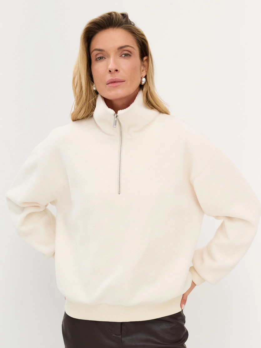 Oversize свитшот из искусственного меха