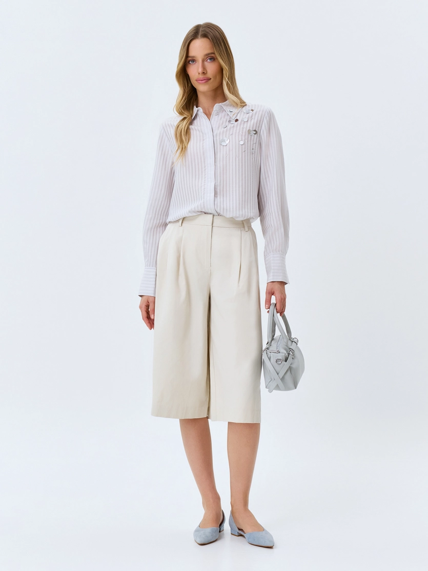 Блузка в полоску из тенселя