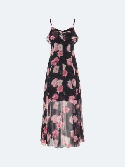 Романтичное платье с ярким цветочным принтом