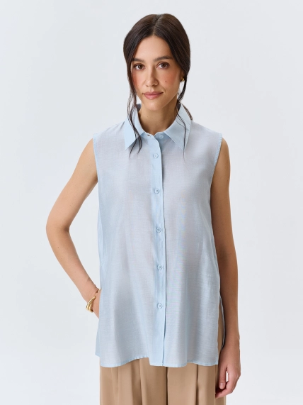 Полупрозрачная блузка из тенселя