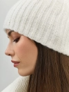 Шапка бини в широкий рубчик с ангорой