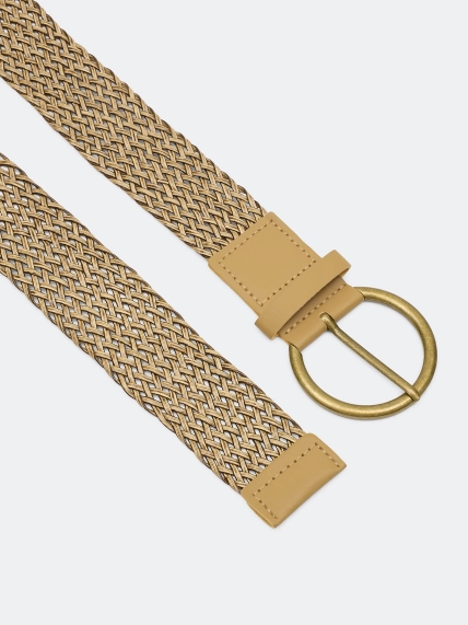 Плетеный ремень с круглой пряжкой