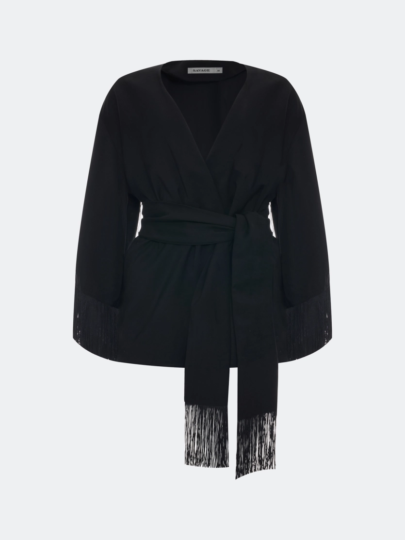 Жакет-кимоно с бахромой