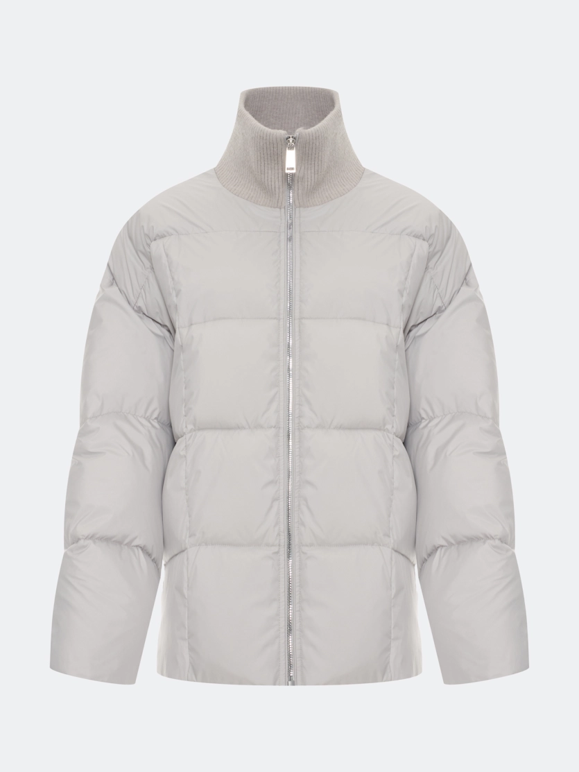 Свободная куртка с трикотажным воротником