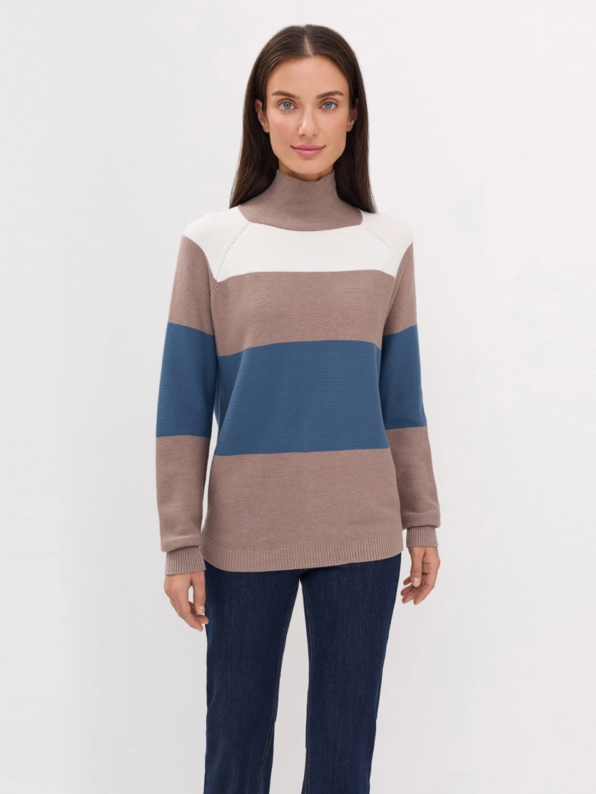 Свитер в яркую полоску в стиле color block