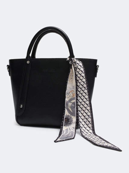 Сумка из эко кожи с яркой лентой