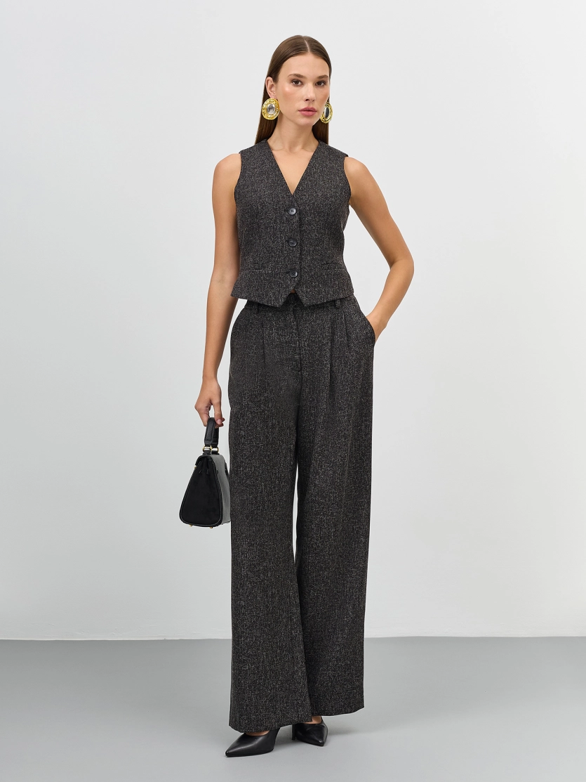 Брюки с мягкими складками из смесовой вискозы