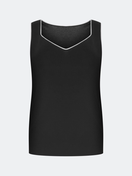 Топ из вискозы с контрастным кантом