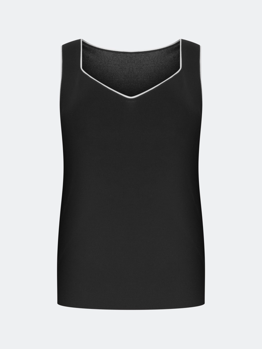 Топ из вискозы с контрастным кантом