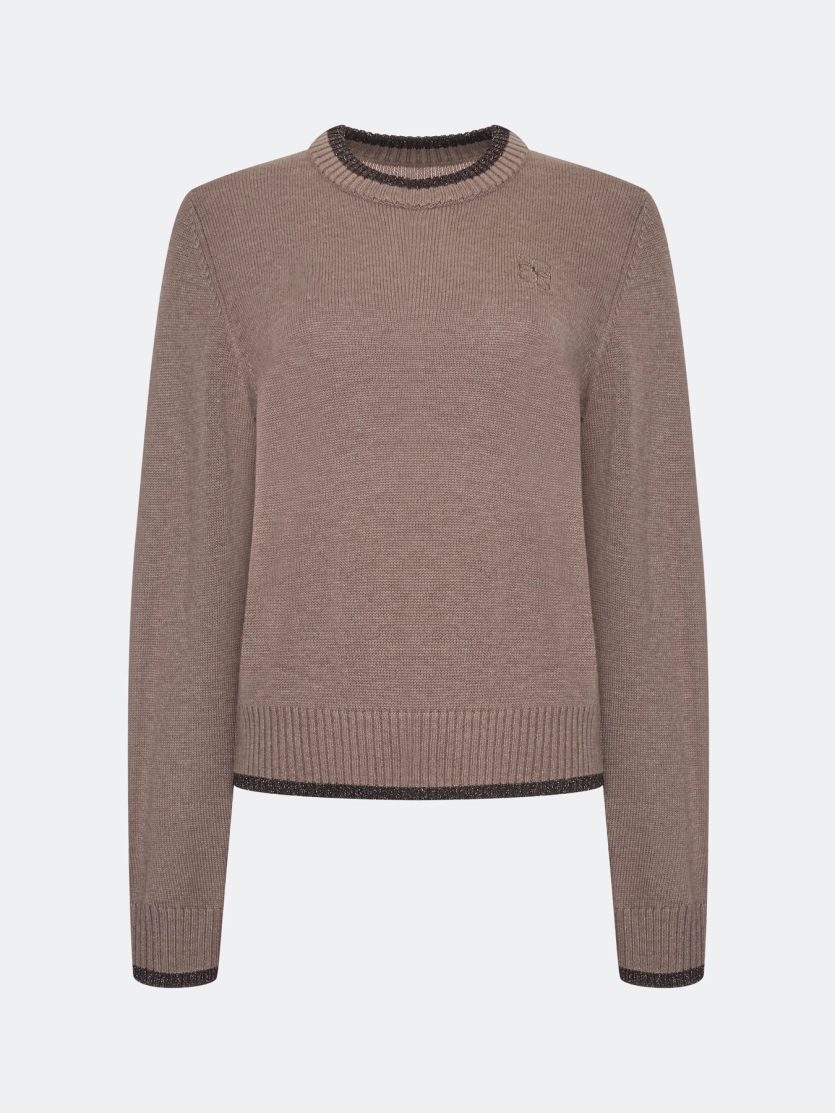 Вязаный джемпер с контрастным кантом