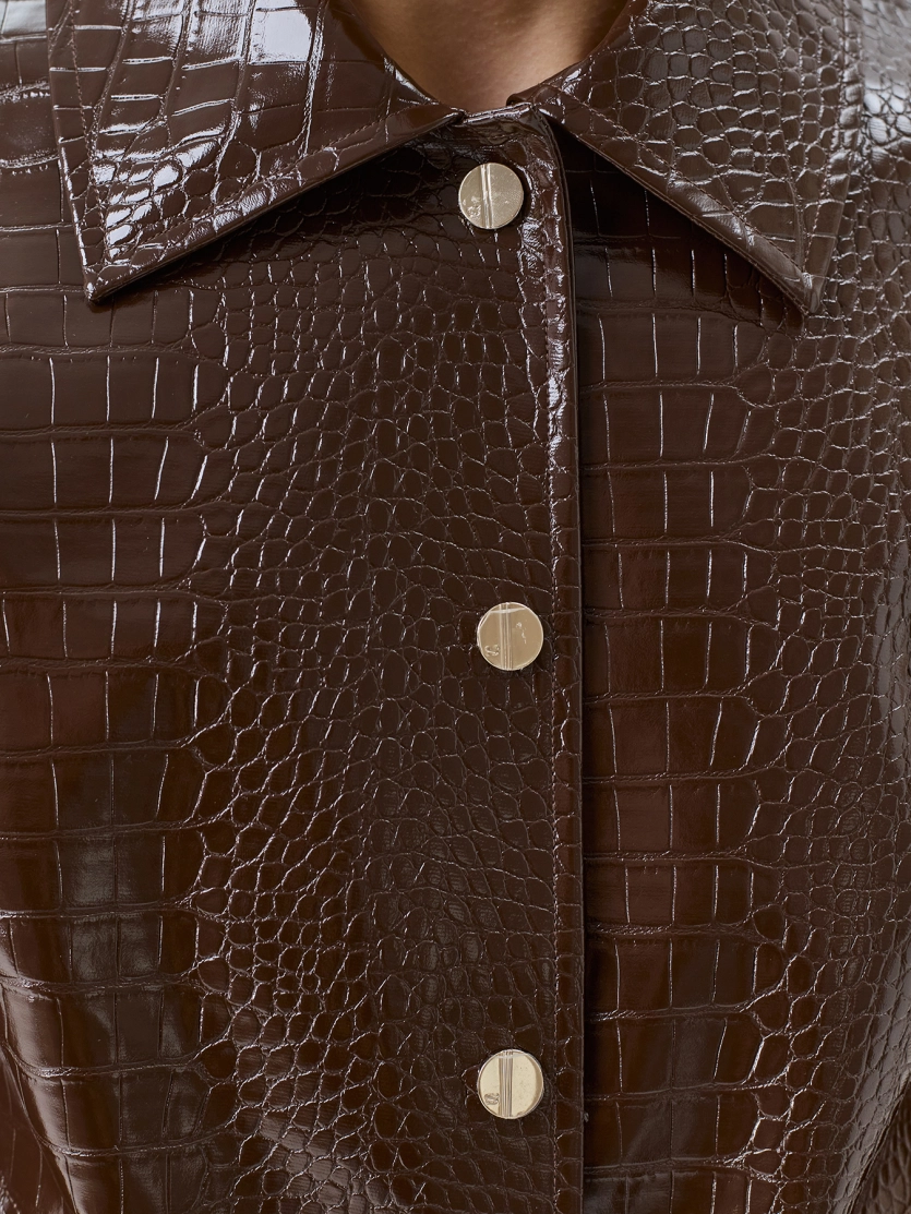 Жакет из фактурной искусственной кожи 