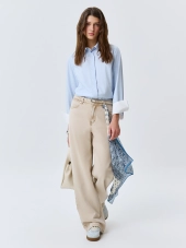 Бежевые джинсы с деликатной варкой