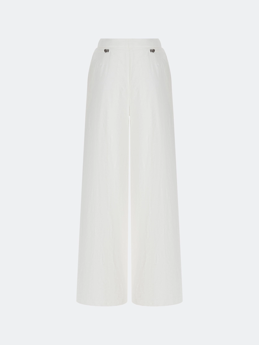 Широкие брюки с акцентным поясом