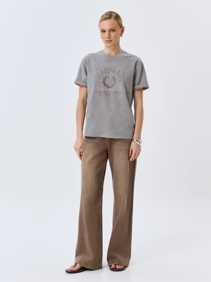 Широкие джинсы кофейного цвета