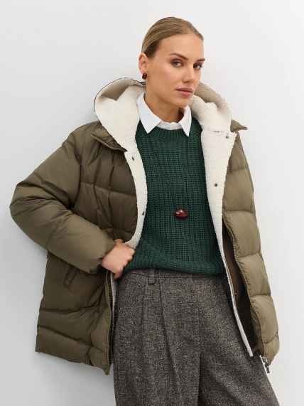 Куртка с манишкой из искусственной овчины