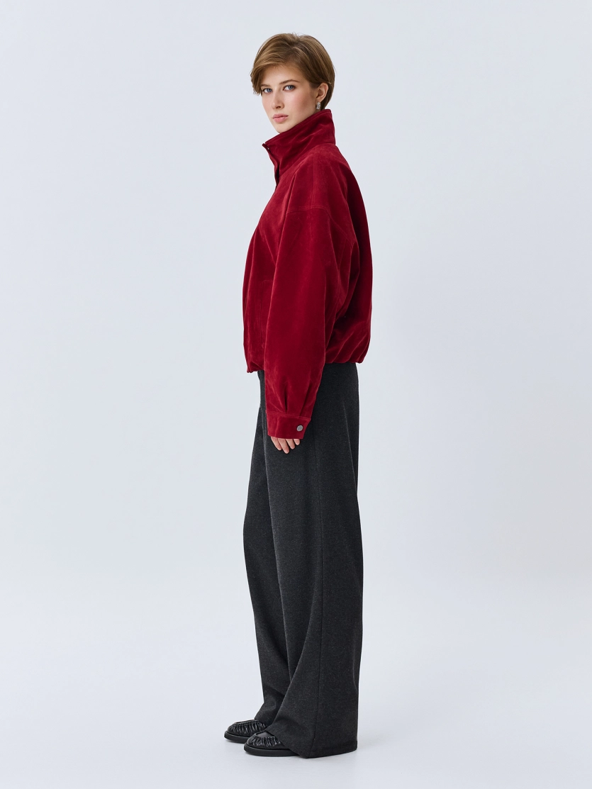 Oversize бомбер из искусственной замши