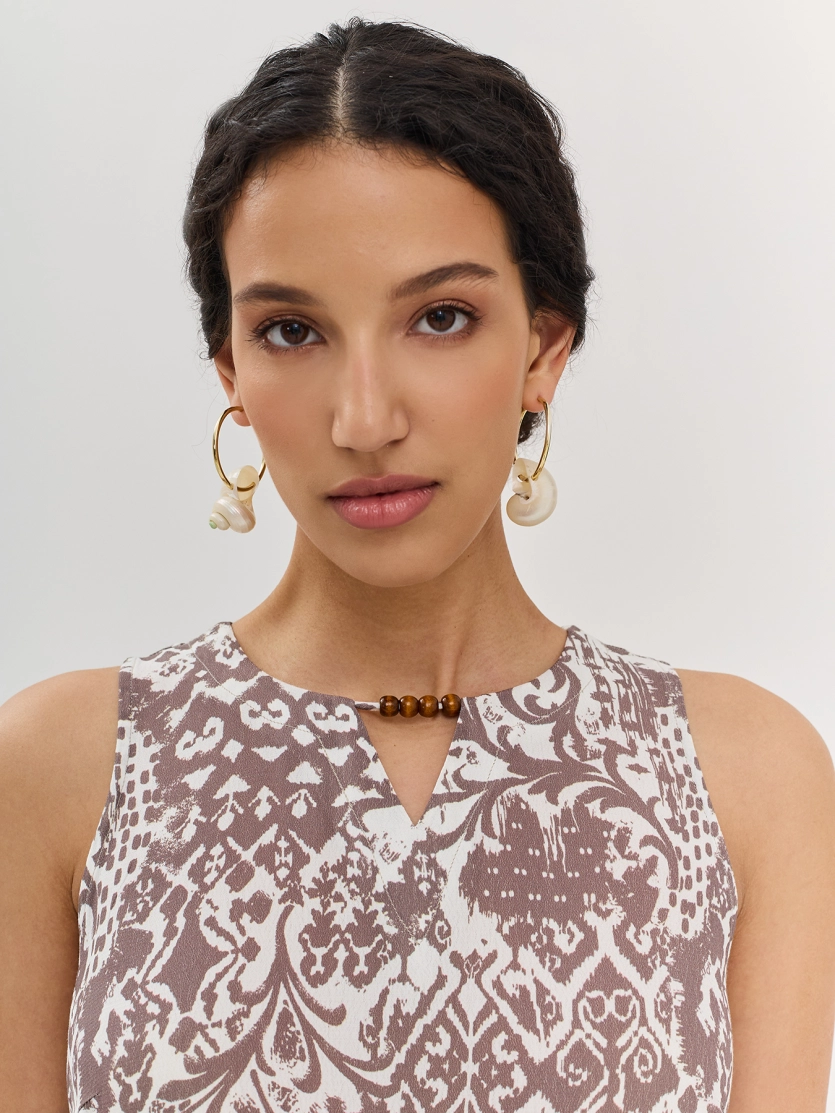 Платье макси  с этническим принтом