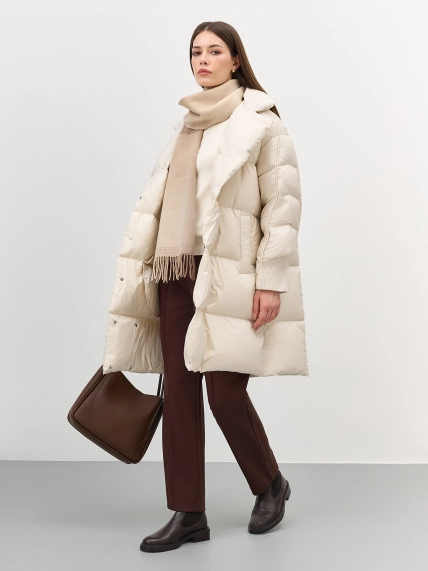 Пуховик на запах с трикотажной манишкой