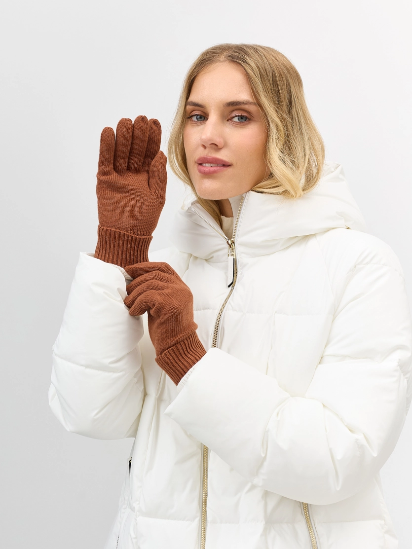 Вязаные перчатки с шерстью