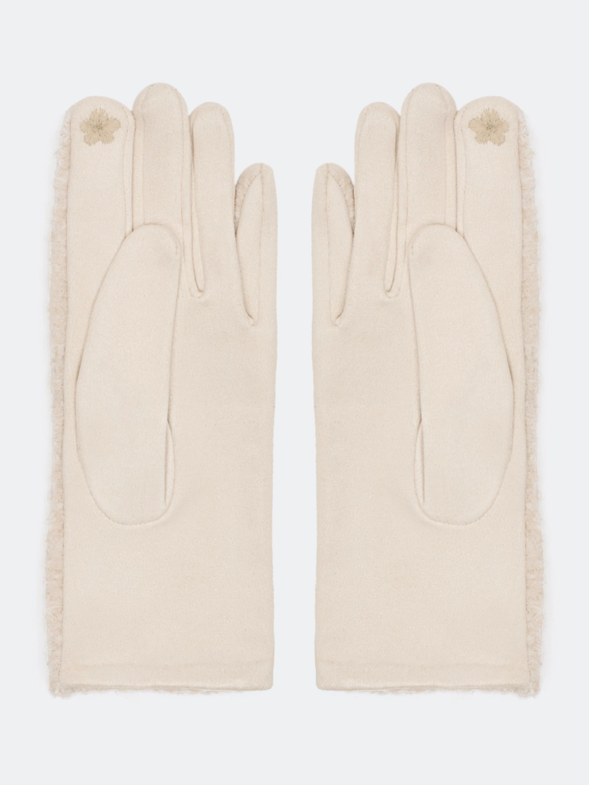 Комбинированные перчатки с искусственным мехом