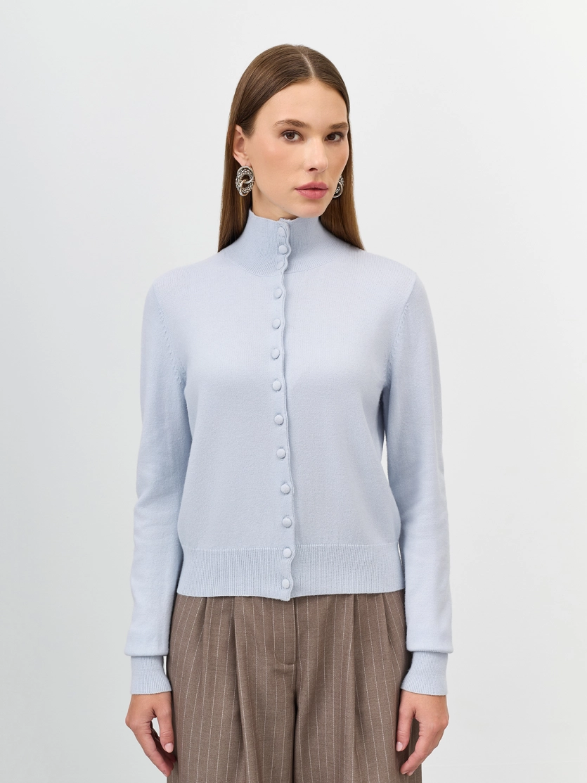 Кардиган с высоким воротником