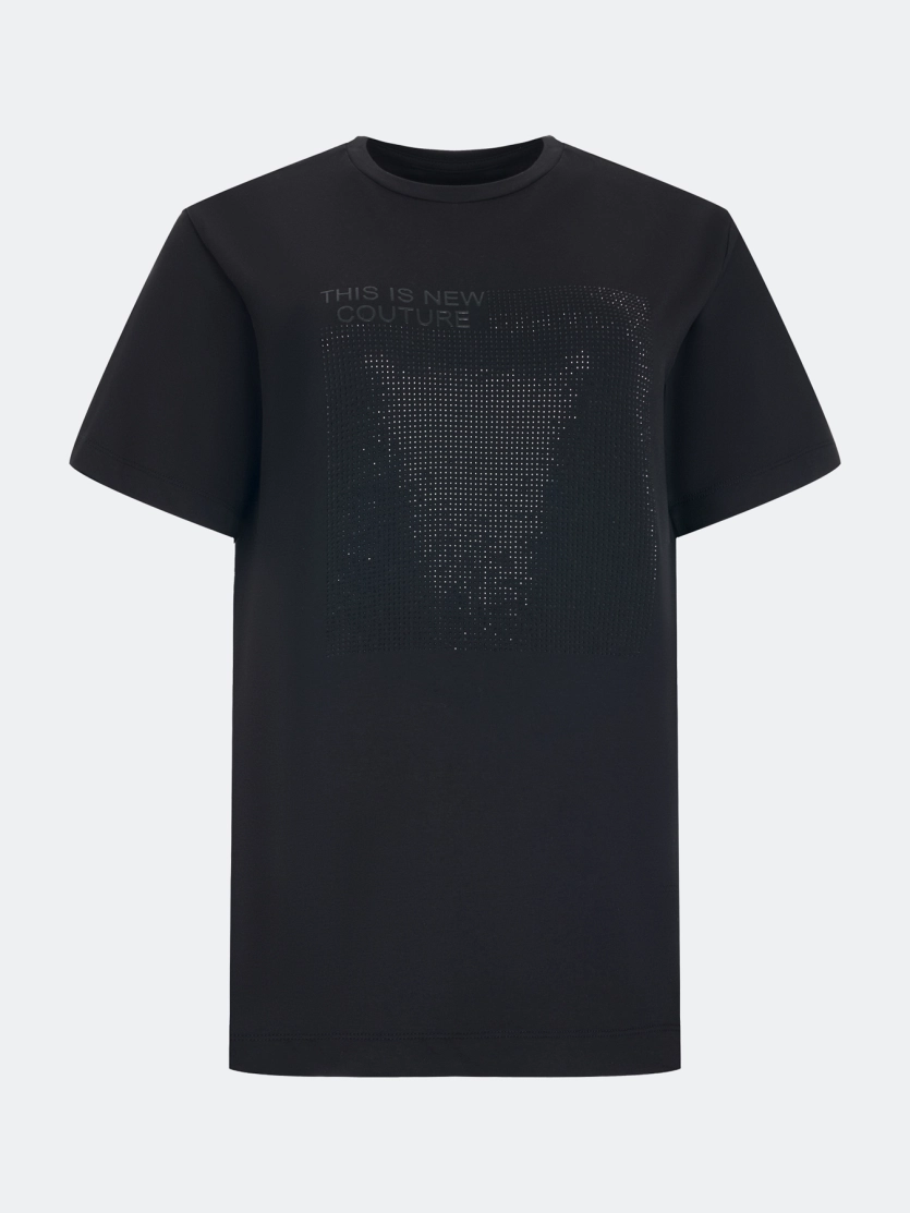 Футболка с искрящимися стразами