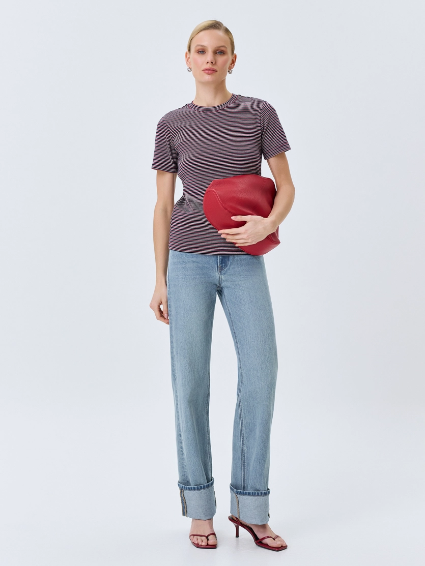 Джинсы STRAIGHT с отворотами