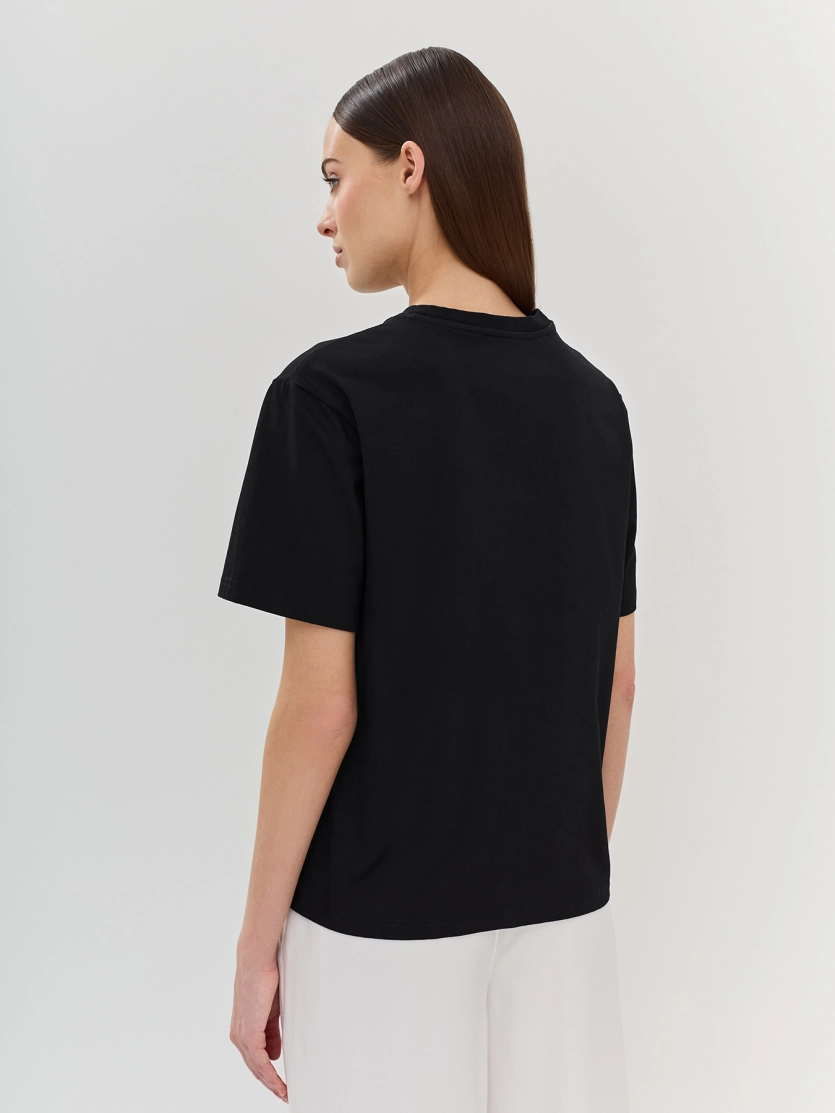 Футболка Oversize с флок принтом