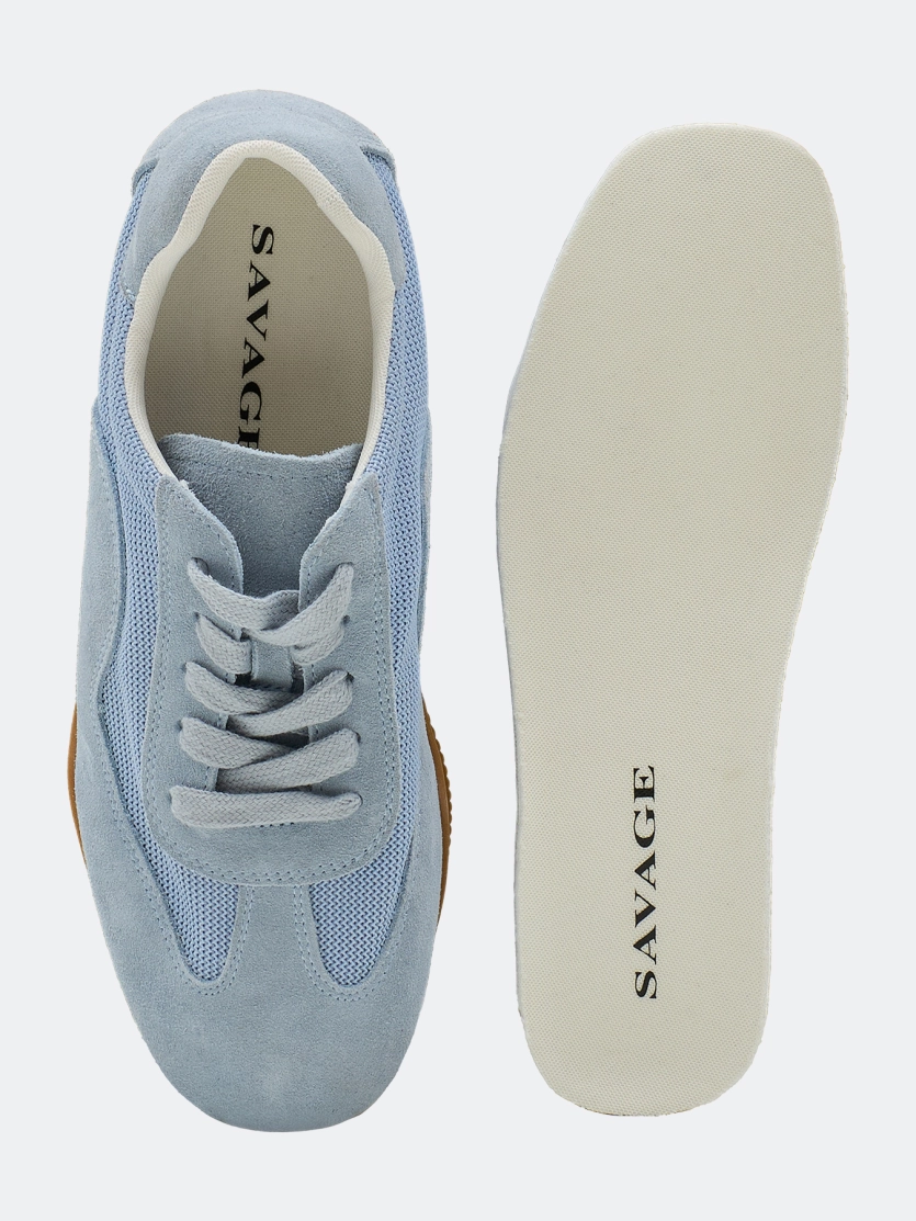 Комбинированные кеды из натуральной замши