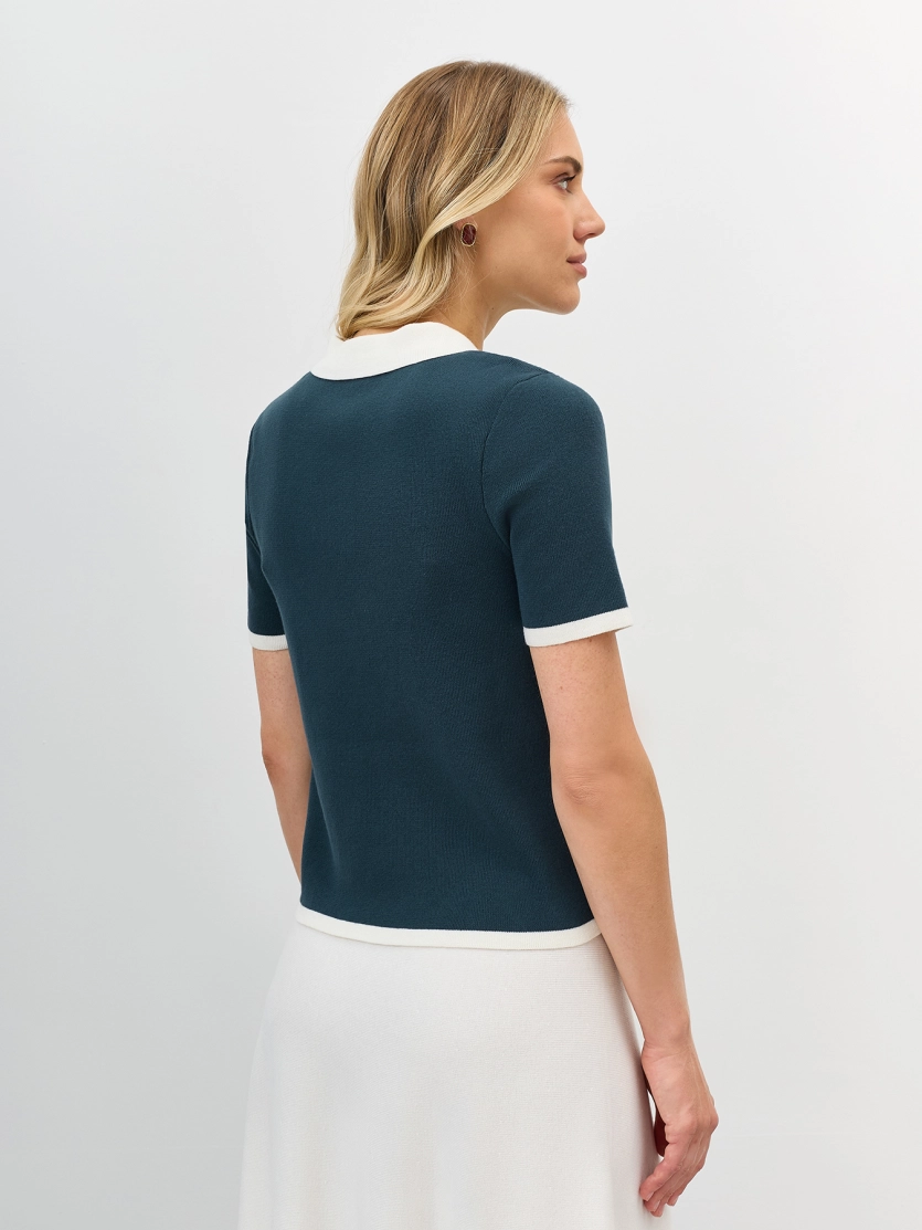 Джемпер поло с контрастными деталями