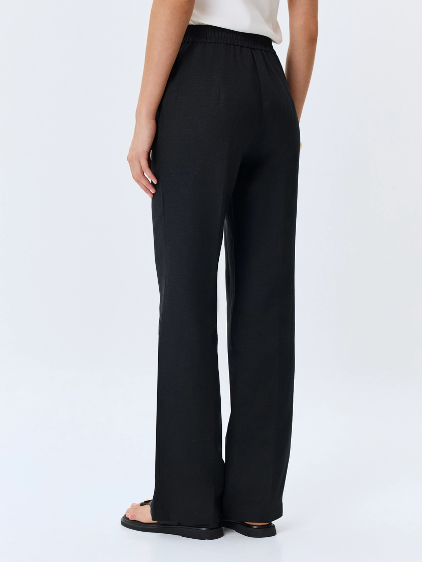 Прямые брюки из смесового льна